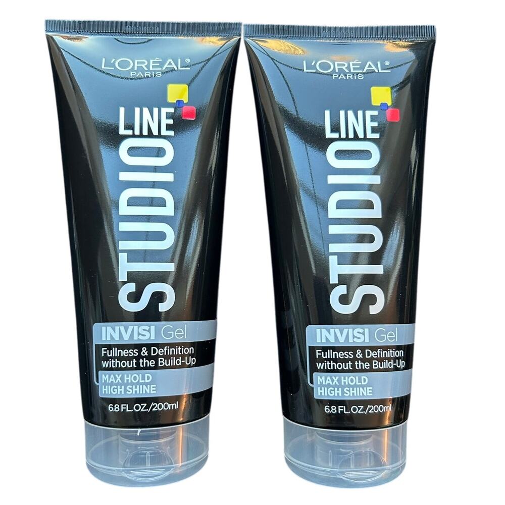 LOT of 2 L'Oreal Line Studio Max Hold Invisi Gel, 6.8 Fl. Oz/200mL NEW